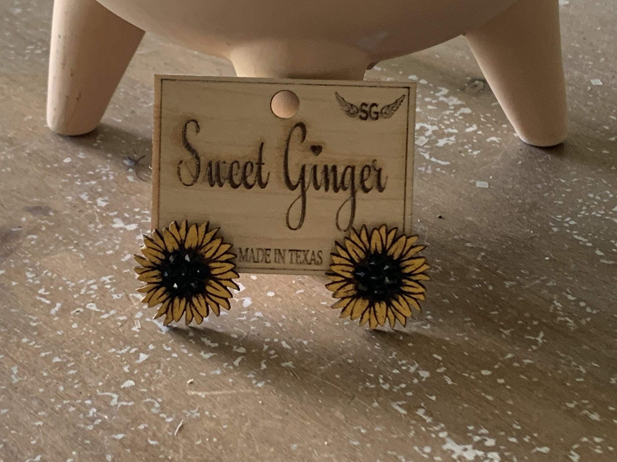 Embellished Sunflower Studs