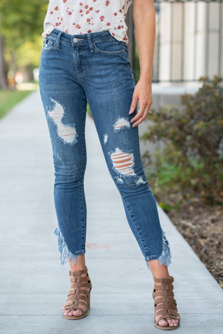 Judy Blue Frayed Hem Skinny Jean