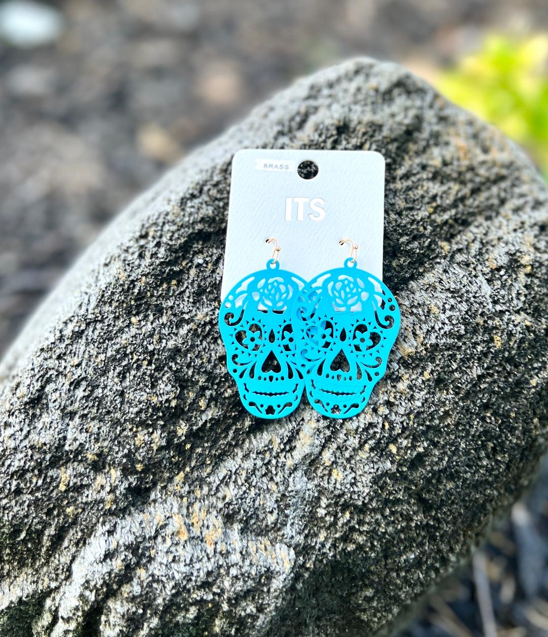 Neon Sugar Skull Earring